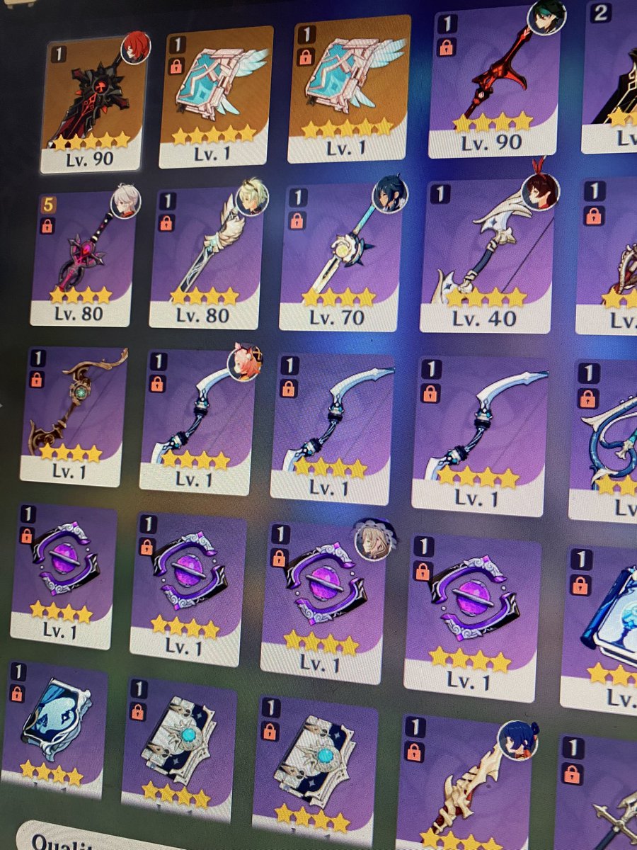 kaeya_va's tweet photo. Selling 12 mini genshin accounts, each for $10, and one big genshin account for $80.  Pictures of big account below. https://t.co/YvJY8J9QRI
