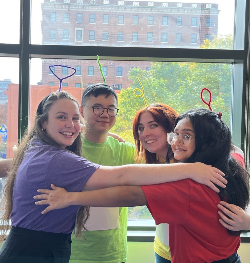 Channeling our inner Teletubby <a href="/TeletubbiesHQ/">Teletubbies</a> for Halloween at the lab! <a href="/PedsBrainInjury/">Kennedy Krieger Brain Injury Research Center</a> <a href="/TylerAnnBusch/">Tyler Busch, B.S.</a> @NishtaAmin #halloween #teletubbies #costume #kennedykrieger #research