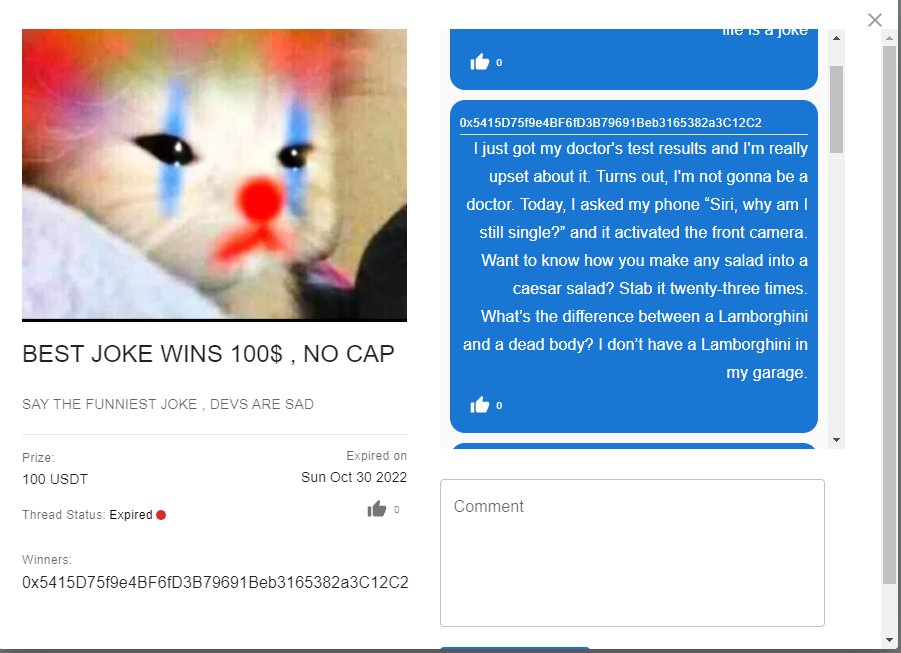 WINNERS ANOUNNCED FOR OUR BEST JOKE CHALLENGE AND REWARDS HAVE BEEN SENT 🤑😊
etherscan.io/tx/0x6d7e4463d…

DONT MISS OUT OUR NEXT CHALLENGE😉
challenge.ruggedclowns.com