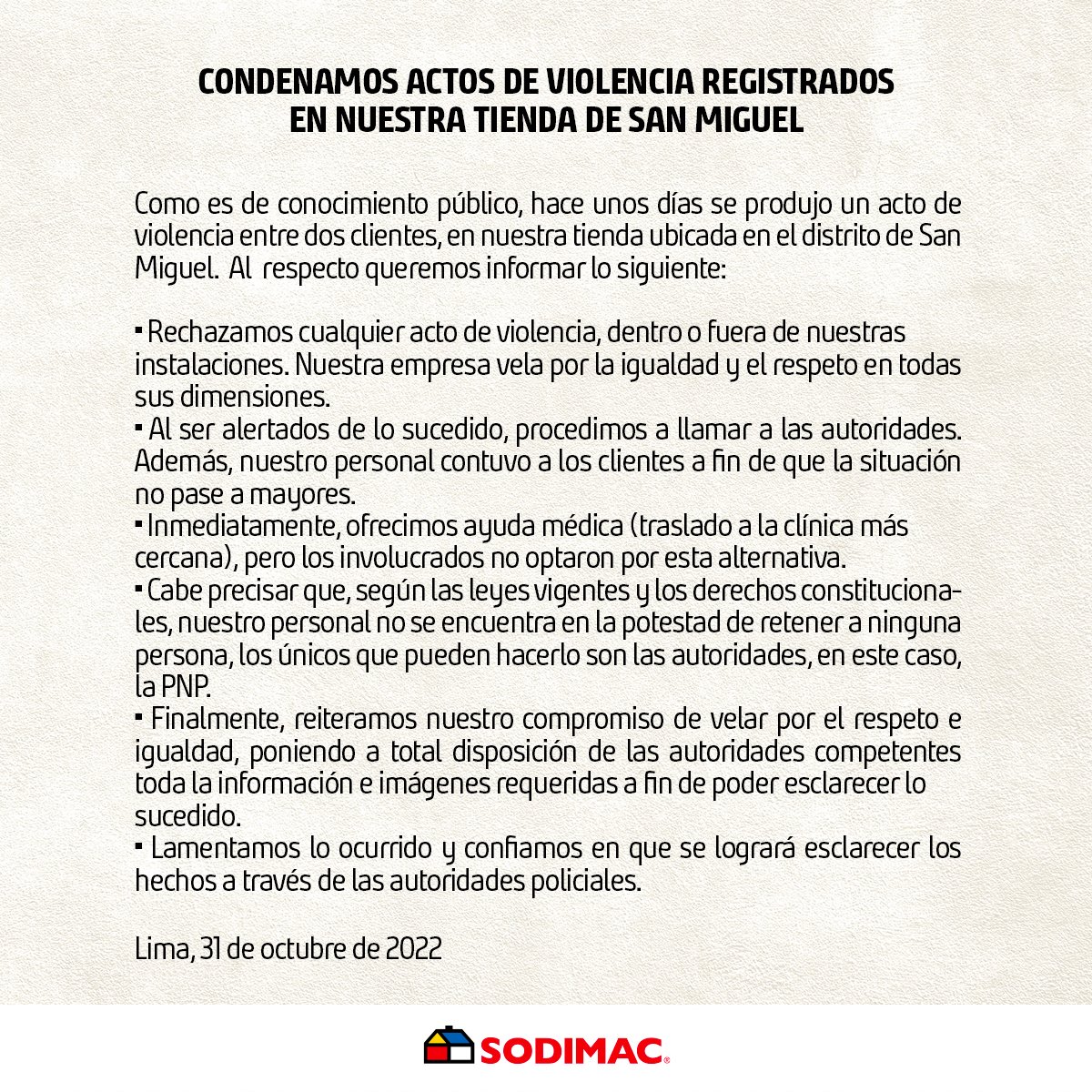 Sodimac Perú tweet media
