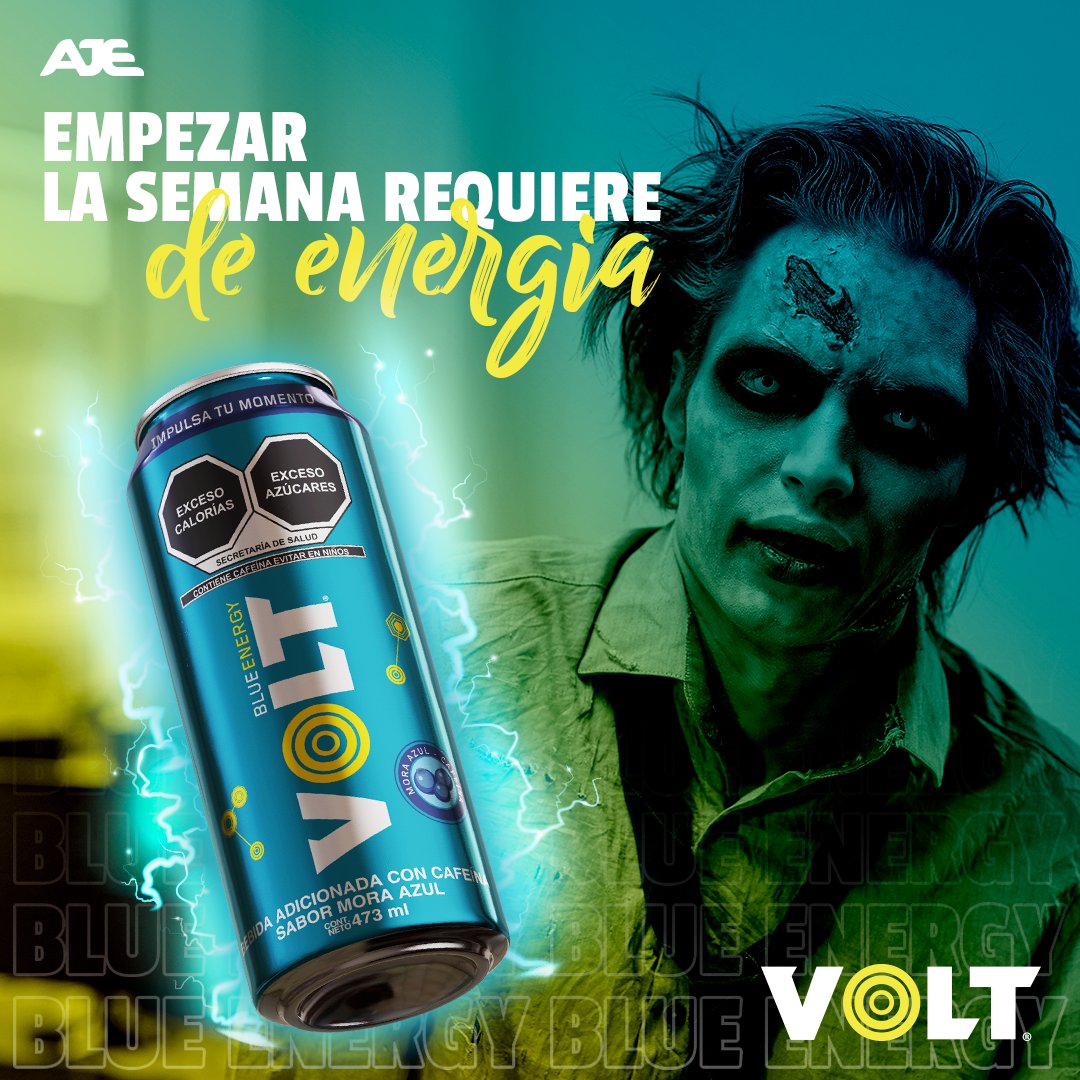 ¿El fin de semana te dejó como zombie?🧟 Vuelve a la vida con un delicioso Volt Blue y su refrescante sabor a mora azul. ⚡

#VOLT #VOLTBLUE #ENERGIAREAL
#AJE #GrupoAJE #SomosAJE