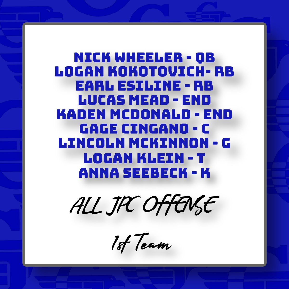 GladwinFootball's tweet photo. Congratulations to our JPC all conference honorees! 

#RaiseTheBar #EAT https://t.co/DO8X0olscm