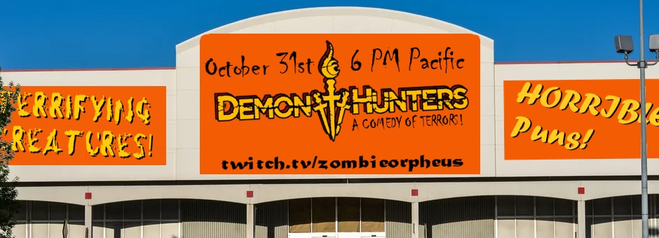 Tonight! 6pm PST #Halloween Night! #DemonHunters oneshot on Twitch.TV/ZombieOrpheus

Lets stop the TX suburban carnage before its too late! Or maybe after? #TTRPG #ActualPlay

GM <a href="/Merkwerkee/">Merq Werqee</a> Players Ethan Bujeaud, JennaMcMichael, <a href="/MsChrysilla/">Chrysilla - Tarot for the World We Want</a>

<a href="/ZombieOrpheus/">Zombie Orpheus Entertainment</a> <a href="/deadgentlemen/">Dead Gentlemen Productions</a> #Indie