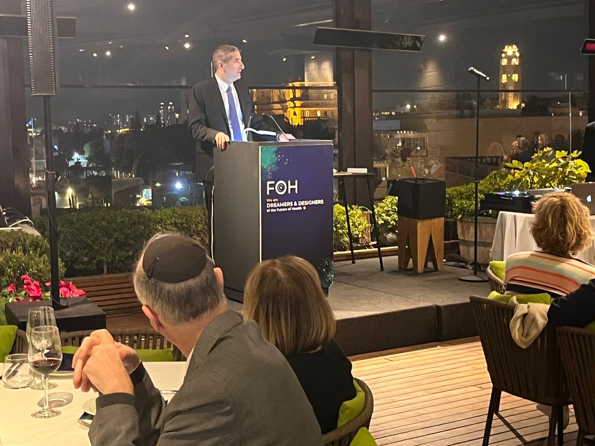 FohFuture's tweet image. A great gala dinner for #FOHSummit members and medical sector leaders from Israel and around the globe, at the beautiful rooftop restaurant of the @mamillahotel