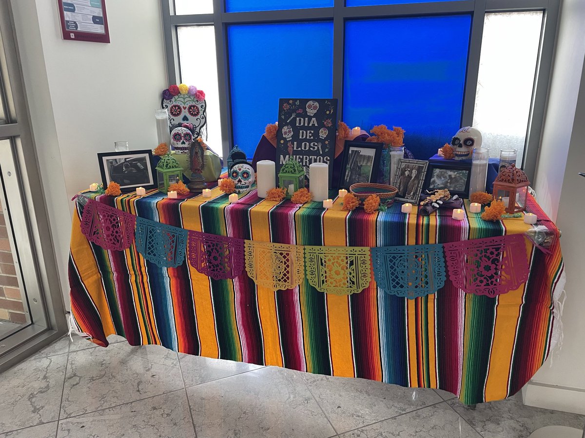 CU_Interfaith's tweet photo. We have set up an ofrenda at Fish. Feel free to stop by and set up a picture of any loved ones to honor them. #DayoftheDead #DiaDeMuertos #ChapmanU https://t.co/OgHBeQQIzc