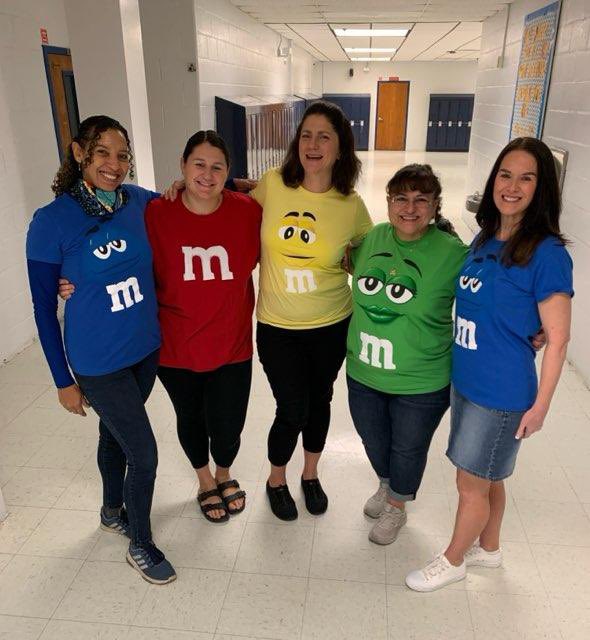 msbrittsela's tweet photo. @SevernRivAACPS Spirit Week is off to a boorific start. Our staff came ready to participate in our kid’s excitement.  There were many themed group #costumes . My fav being the ELA group of Barbs from #strangerthings . I promise I’m not biased 😉. #aacps #aacpsawesome #spiritweek https://t.co/j7V9kJosRC