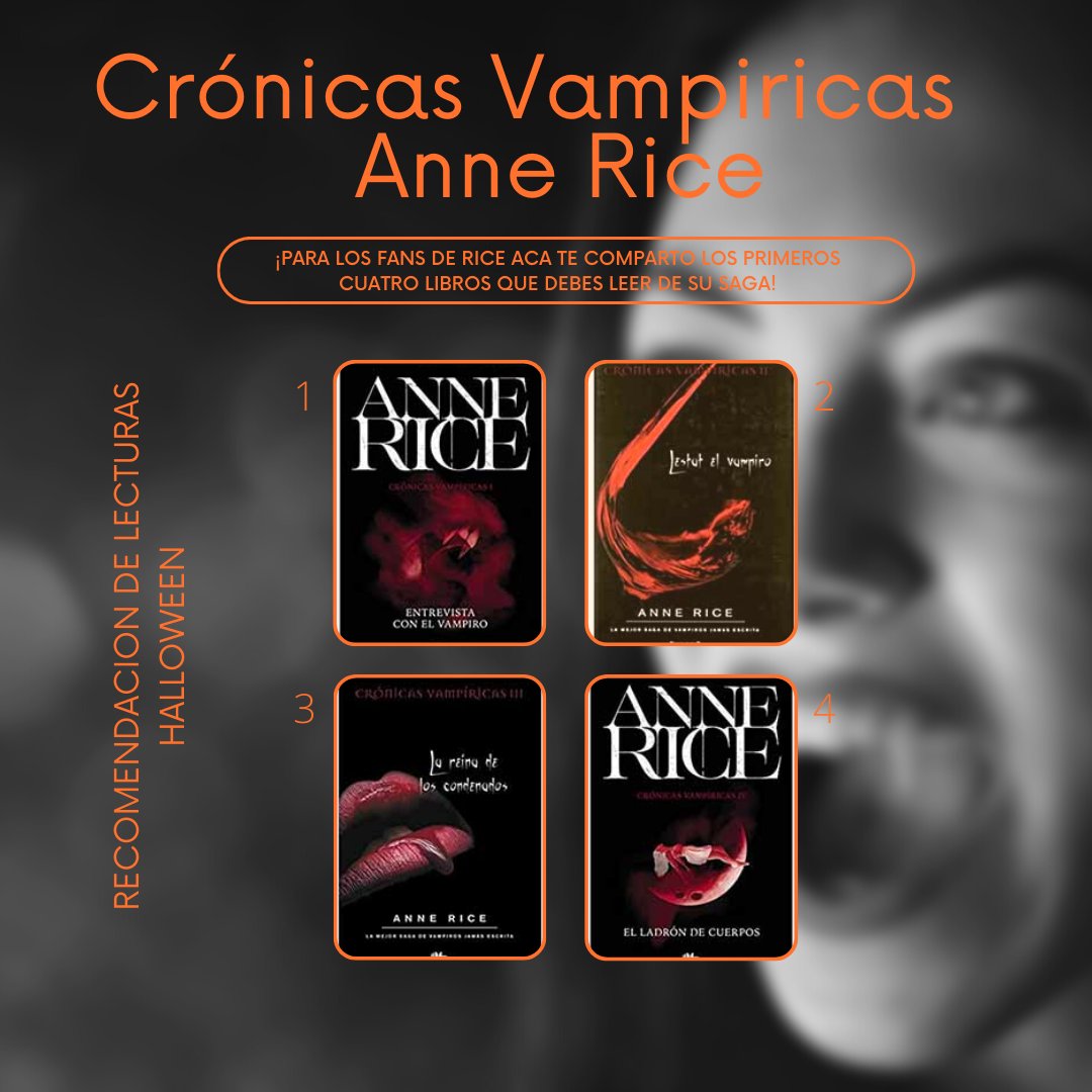 alonzo_escritor's tweet photo. Si te gustan las novelas vampíricas esta es mi recomendación de los cuatro primeros libros que debes leer de la autora Anne Rice para este Halloween.
#librosdeterror #Halloween #novelasdeterror #trillerdeterror #terror #triller #halloweenstories #vampire #annerice #annericebooks https://t.co/8VFHT8Si8e