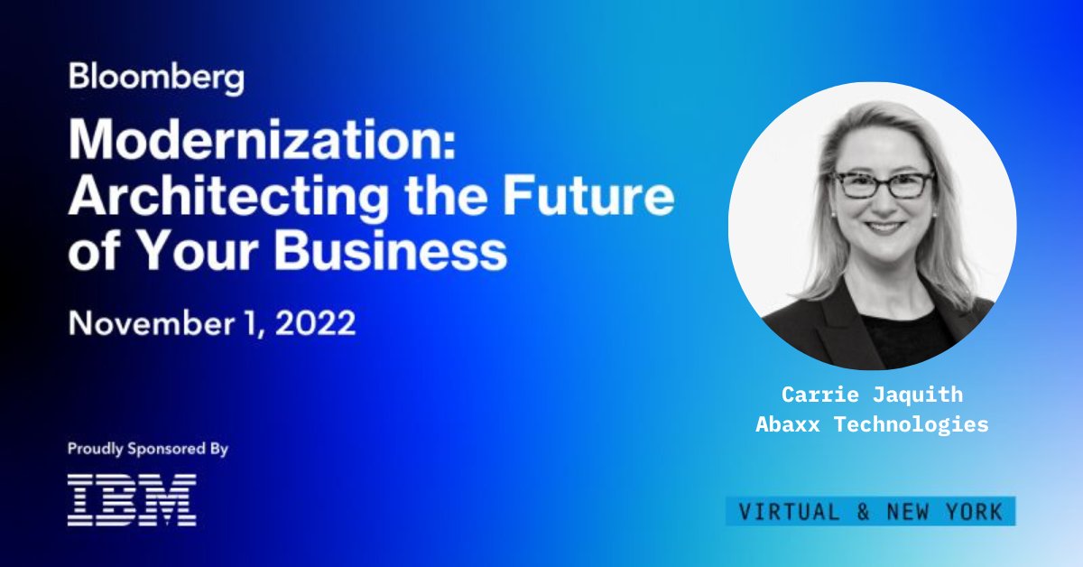 Abaxx Technologies Inc Join Us At The Bloomberglive Modernization Roadshow Global Head Of Product Carriejaqs Joins Industry Leaders To Explore How Organizations Can Excel Digitally Without Compromising On Security Data