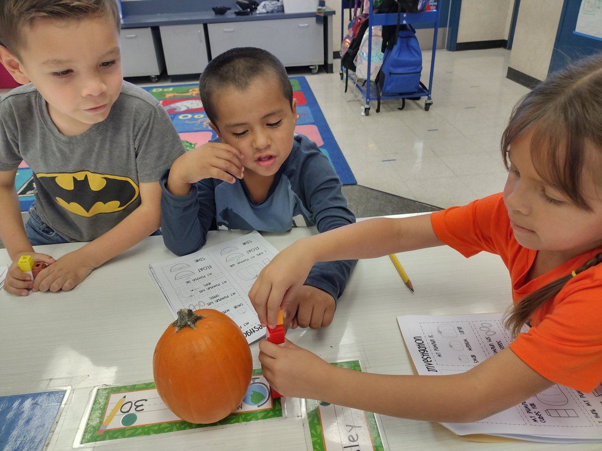 Pumpkin investigation. Does it float?  How tall is it? Can you describe it? Which one is the biggest? Tomorrow we'll investigate the inside!!! <a href="/Columbia_VVUSD/">Columbia Elementary</a> <a href="/WendyNumata/">Wendy Numata</a> <a href="/misschristi25/">Christi Longoria</a> <a href="/MrsValcarcel/">Mrs. Valcarcel</a>