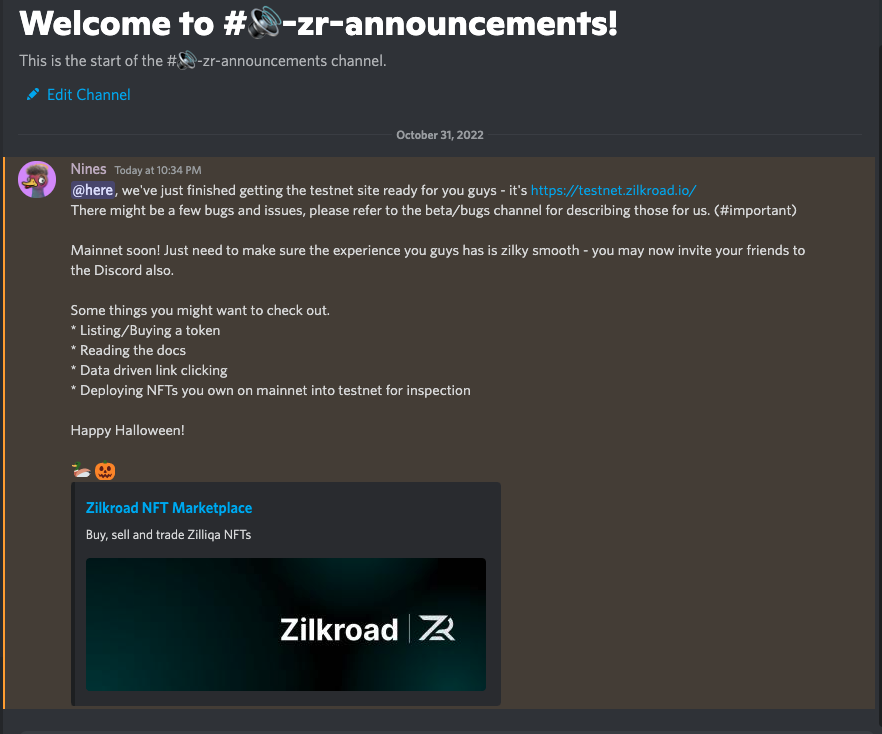 discord.gg/CJbgkYyPXB

testnet.zilkroad.io