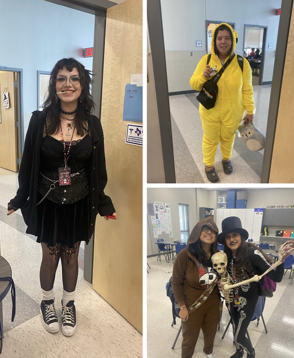 Happiest of Halloweens 🎃 I have some super creative kiddos!!Past and present students came to visit and show off their fits! 🖤🍬😍 Stay safe, everyone!! #TrooperNation 💙💛