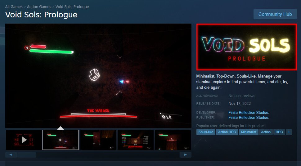 finitereflect's tweet image. #VoidSols is coming to #Steam in 2 weeks! This minimalist, top-down, souls-like is like Dark Souls meets Geometry Wars.
Add it to your wishlist now! (link in reply)