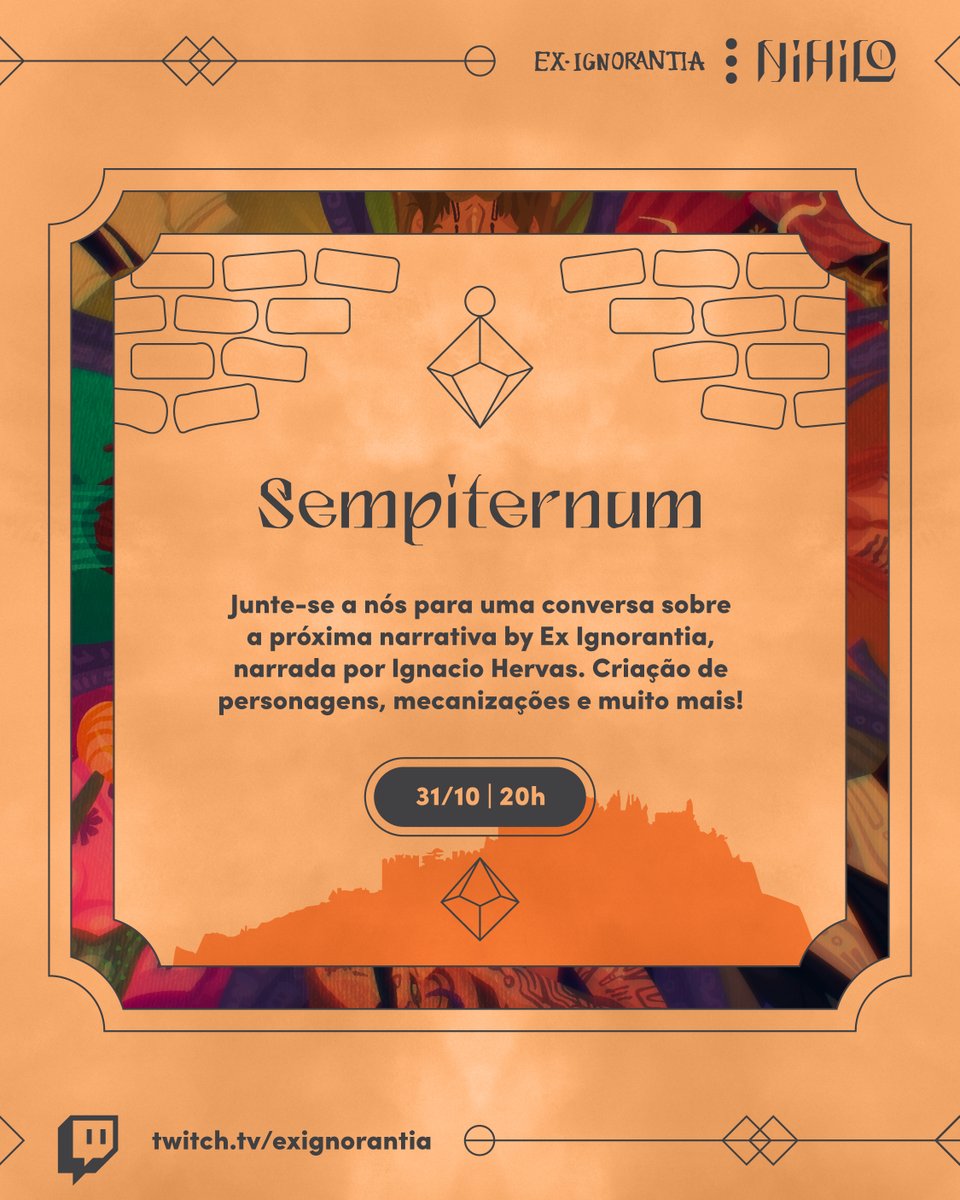 HasteBro's tweet photo. Estamos ao vivo com a Sessão Zero da campanha "Sempiternum" da Ex-Ignorantia!
Venham assistir no nosso canal da Twitch: https://t.co/OEFDdLyFP1
~ Ex Nihilo Omnia ~
#TTRPG #RPGnacional #RPGSandbox #indiegame #FinanciamentoColetivo #crowdfunding https://t.co/vRCbUyLXKo