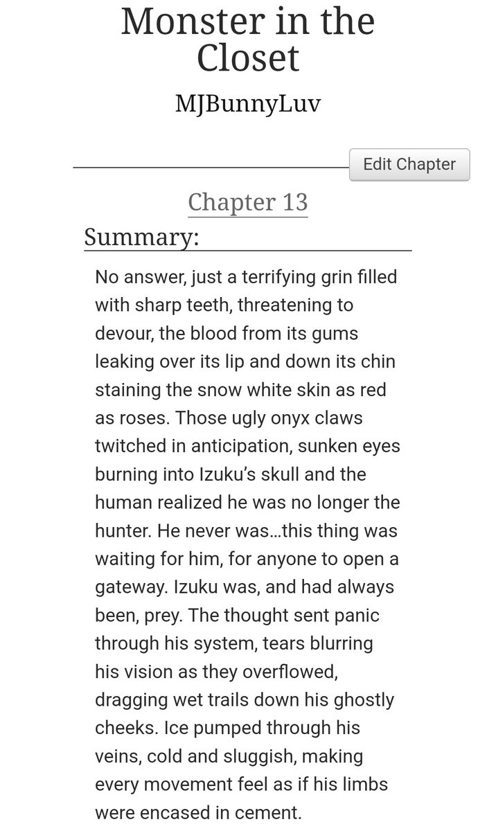 It's here it's here it's here! THE FINAL CHAPTER of Monster in the Closet | #bakudeku Demon AU 😈 is now available on AO3! Over 14k words 😱 and I'm actually really happy with how I wrapped up the story. #bkdkhalloweek2022 #Demon #bkdknsfw 🧡💚

archiveofourown.org/works/42171867…
