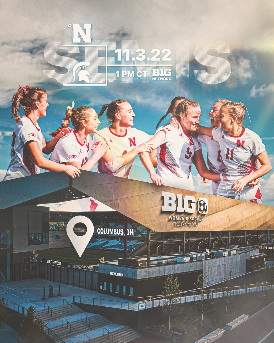 Comin' for ya Columbus.

⚽️ B1G Tourney Semifinal
🆚 Michigan State
🗓 Thurs. Nov. 3
⌚️ 1:00pm CT
📺 <a href="/BigTenNetwork/">Big Ten Network</a>