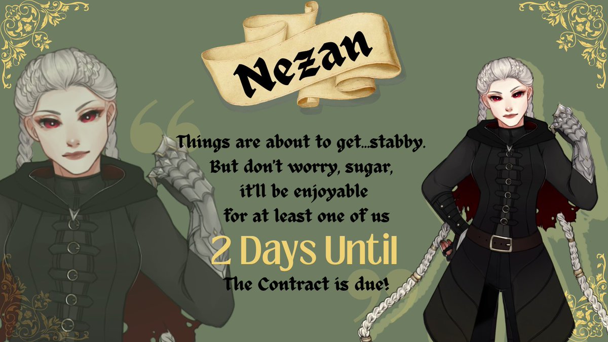 Coven_C_Studios's tweet photo. "Embroidery is proof I have the patience to stab something a thousand times... My Wanted Poster is proof that I'm good at it." - Nezan
#TheContractBound | #ContractBound
Art by @skittsuu 
Design by @HermeticImp &amp; @MaroonDrops https://t.co/rc5FryirXQ