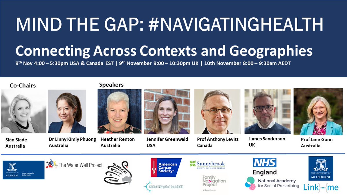 NossalInstitute's tweet photo. Achieving #PatientCentred care can be challenging. Hear from leaders addressing the challenges to better enable navigation across #HealthCare.
REGISTER  - https://t.co/6LZsDPz5Uk
@AmericanCancer @thewaterwellau @Sunnybrook @swanaus  @NHSEngland @UniMelbMDHS 
#NavigatingHealth https://t.co/h6GvLlDubR