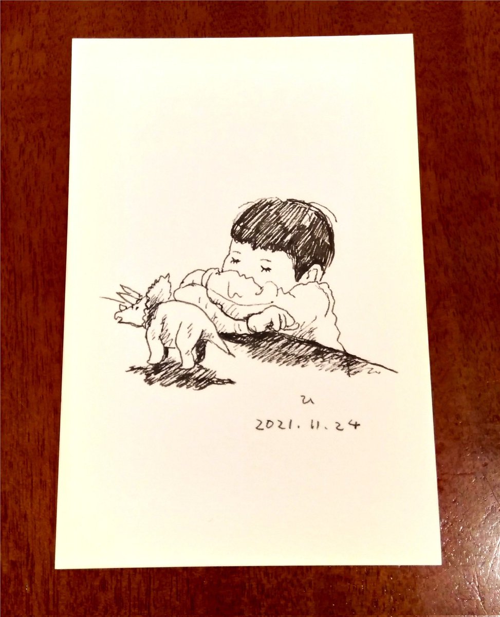 11月になってしまったので、せっかくなので昨年11月の子を描いた絵。幼稚園年長さんだった娘は、化粧に興味を持ち始めて、子ども用リップやアイライナーを買い集めて休日になると使ってた。そういや最近は化粧全然しなくなった。息子は昔も今もとにかくずっと恐竜。 