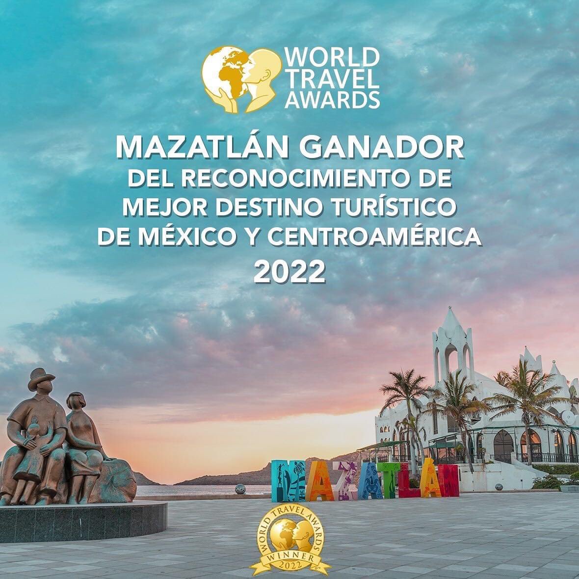 🎉🏆 Mazatlán ha sido galardonado con el premio a Mejor Destino Turístico de México y Centroamérica.

¡Enhorabuena!