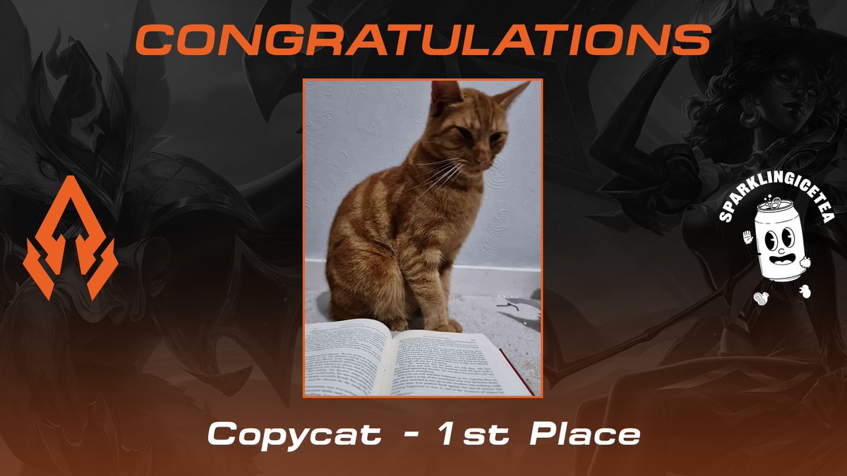 AegisEsportsLoR's tweet photo. Congratulations to the winners of the Aegis Esports x @SparklingIceT #HalLoRween event.
Thank you to all of the entrants and thank you to @PlayRuneterra for partnering with us for this!
1st place:
Budget - @shadawx
Copycat - Bestiny Daded's Cat
Detail - @TTryhardtryhard https://t.co/AewztM96kc