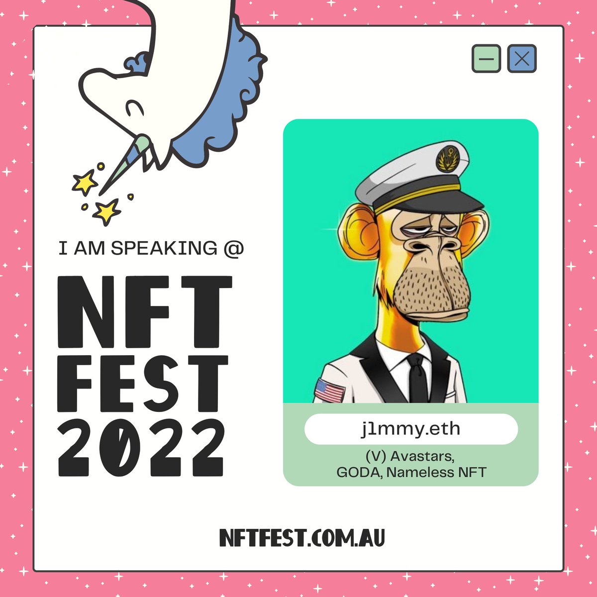 Cannot wait to hear from a true NFT OG, @j1mmyeth at NFT Fest 2022! j1mmy is the founder of @AvaStarsNFT & @nameless_nft. He is also the co-founder of @TheGoda_io and part of @therealkingship. A truly extensive NFT resume!