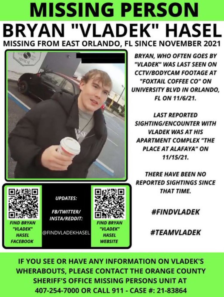 Please keep the Hasel family in your thoughts and prayers as they prepare to meet with Law Enforcement tomorrow for an update on the investigation into Vladek’s disappearance. 💚🙏 💚 #FindVladek #MissingPosterMonday
