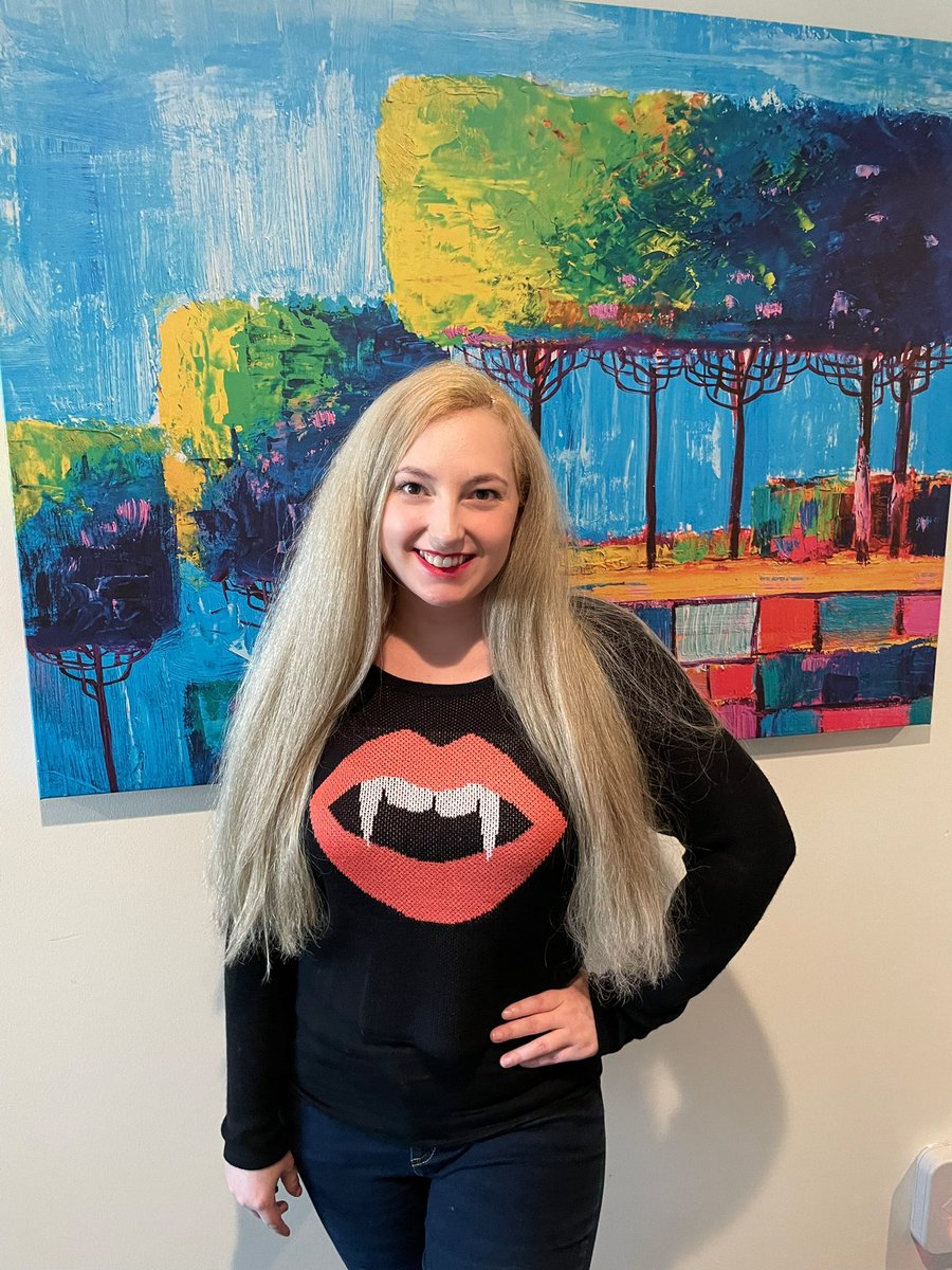 AlexisNolan's tweet photo. Happy Halloween! I hope everyone had a fun and safe holiday! 
I’m currently visiting Houston so this was my festive outfit for the day😂🧛‍♀️
#Halloween2022 #vampirebarbie #vampire #HappyHalloween https://t.co/MSKSM72lnH