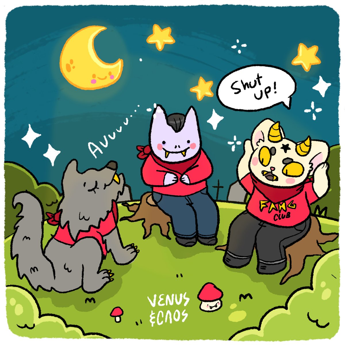 venusycaos's tweet photo. 25. Fang Club 🌕 The first rule of the Fang Club is: You do not talk about the Fang Club!
#mabsdrawlloweenclub #mabsdrawlloweenclub2022 #promptlist #drawlloween #october #mabgraves #challenge #illustration #kawaii #cute #25 #fang #werewolf #vampire #oc #club #fangclub #moon https://t.co/EZu9msDz7v