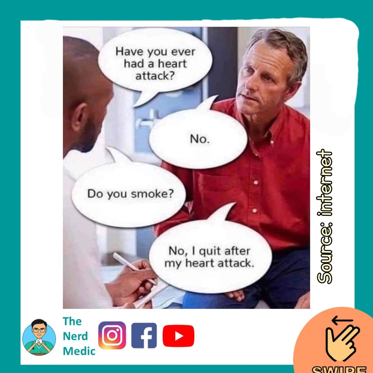 TheNerdMedic's tweet photo. Taking patient history is a "phenomenal" challenge.
Let's make that easy: 
https://t.co/m1Xk7XufnT https://t.co/visvWho8i0