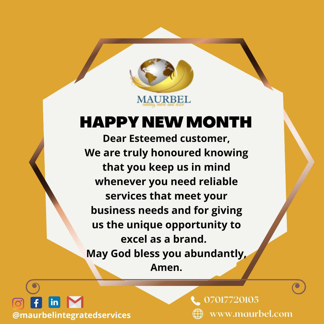 maurbelservices's tweet photo. Happy new month https://t.co/DZ1r4XgvQY