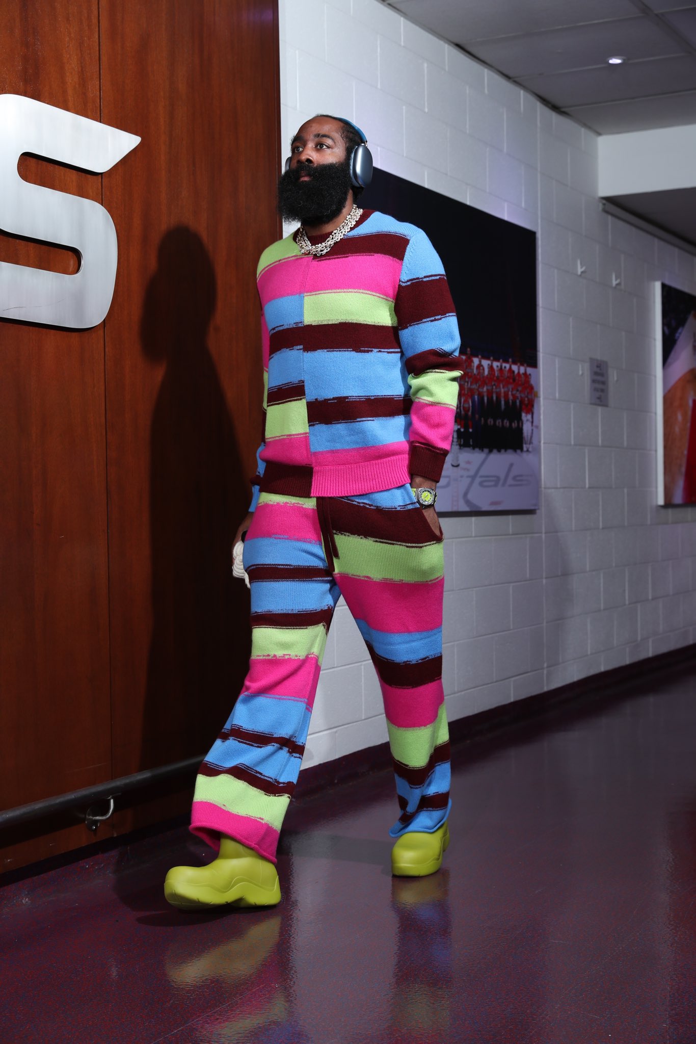 James Harden's Outfit Goes Viral for Resembling Cookie Monster