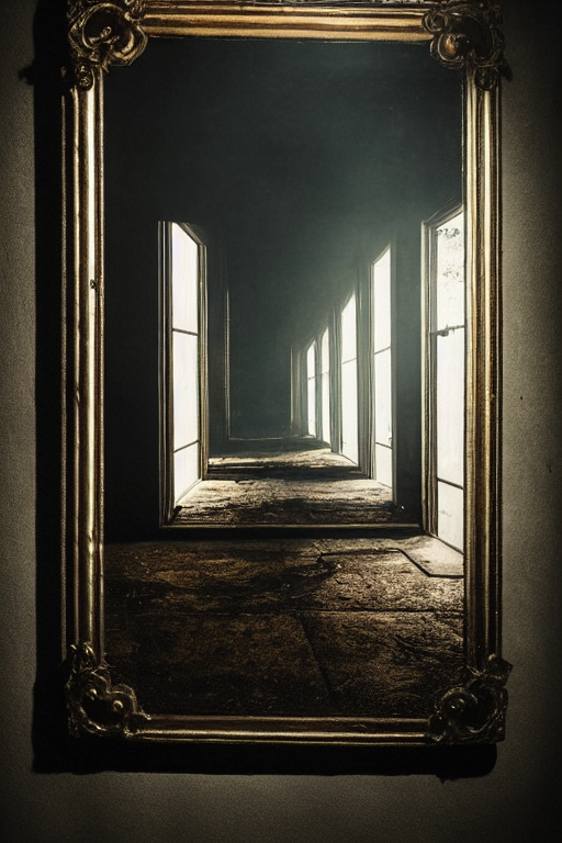 SmirkingDesigns's tweet photo. Day 27 of #GenTober. Mirror. #GenTober2022 #Midjourney https://t.co/CKVJkI97b4