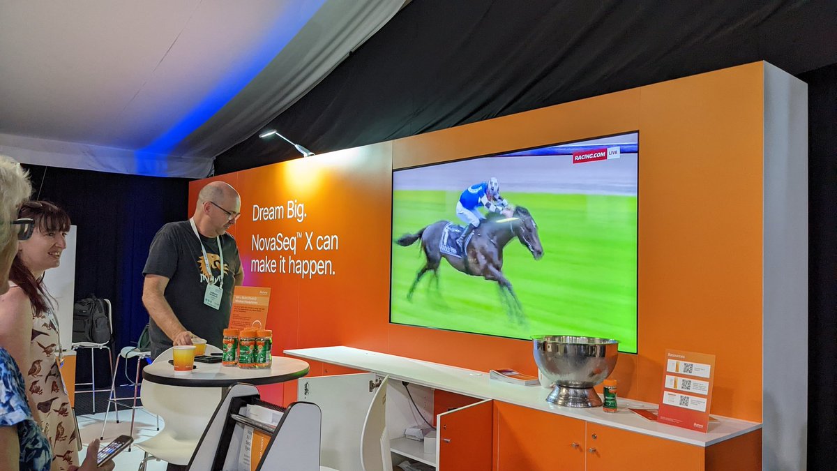 Gunjan_D12's tweet photo. When you can't resist watching the final minutes of the Melbourne Cup during the conference break! 😂 #AGTA22 courtesy @illumina https://t.co/vzAyedqo2i