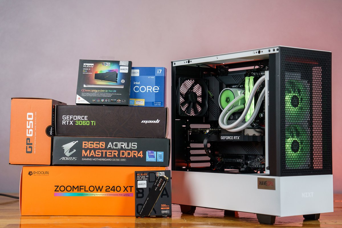 IHAVECPU1's tweet photo. 🔹 งบ 48K กับเคสสวยๆ #NZXT H510 AIRFLOW 😍

สเปค #INTEL CORE i7-12700F + #AORUS B660 + 16GB 3200MHz + การ์ด #MANLI RTX 3060Ti และชุดน้ำ ID COOLING 240 ของใหม่ทั้งหมด ประกันเต็ม 3 ปี โดย #iHAVECPU 👈 https://t.co/GVYmpfLovo