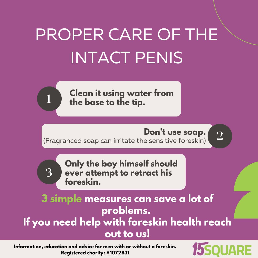 15__Square's tweet image. 3 simple measures can save a lot of problems. 
If you need help with foreskin health reach out to us!
#stopcircumcision #intactcare #menshealth #menshealthcharity #Movember