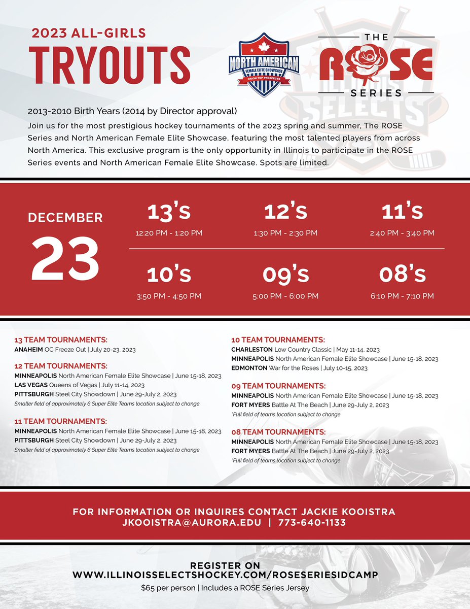 IllinoisSelects (@ilselectshockey) on Twitter photo DUE TO THE OVERWHELMING NUMBER OF INQUIRIES, WE HAVE OPENED UP TRYOUTS FOR THE 2010, 2009 AND 2008 GIRLS TEAMS!
SIGN UP NOW! #ilgirlshockey #memories #experiences #friendships #ilselectshockey <a href="/the_roseseries/">the ROSE series</a> @northamericanfemale DUE TO THE OVERWHELMING NUMBER OF INQUIRIES, WE HAVE OPENED UP TRYOUTS FOR THE 2010, 2009 AND 2008 GIRLS TEAMS!
SIGN UP NOW! #ilgirlshockey #memories #experiences #friendships #ilselectshockey <a href="/the_roseseries/">the ROSE series</a> @northamericanfemale