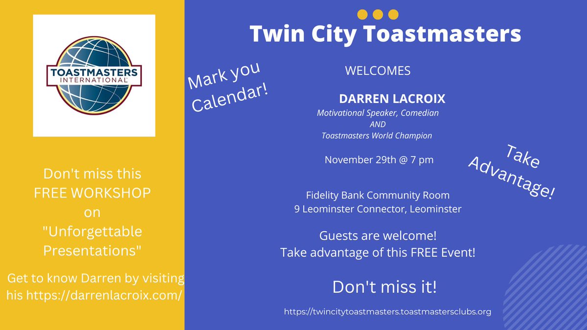 twincitytm's tweet photo. Twin City Toastmasters https://t.co/wNNZV1IwvA
