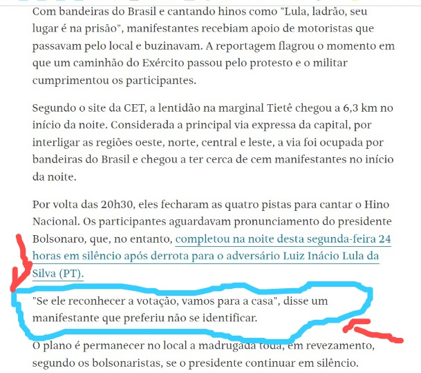 RegisGalo_13's tweet image. #Bolsonaristas protestam e interditam vias da marginal Tietê. 
"Se ele reconhecer a votação, vamos para casa", disse um manifestante q preferiu não se identificar.
==&amp;gt; Entao, vao deixar seus apartamentos no Jardins e ficar até 31/12 na Marginal?
#baderna 
www1.folha.uol.com.br/mercado/2022/1…