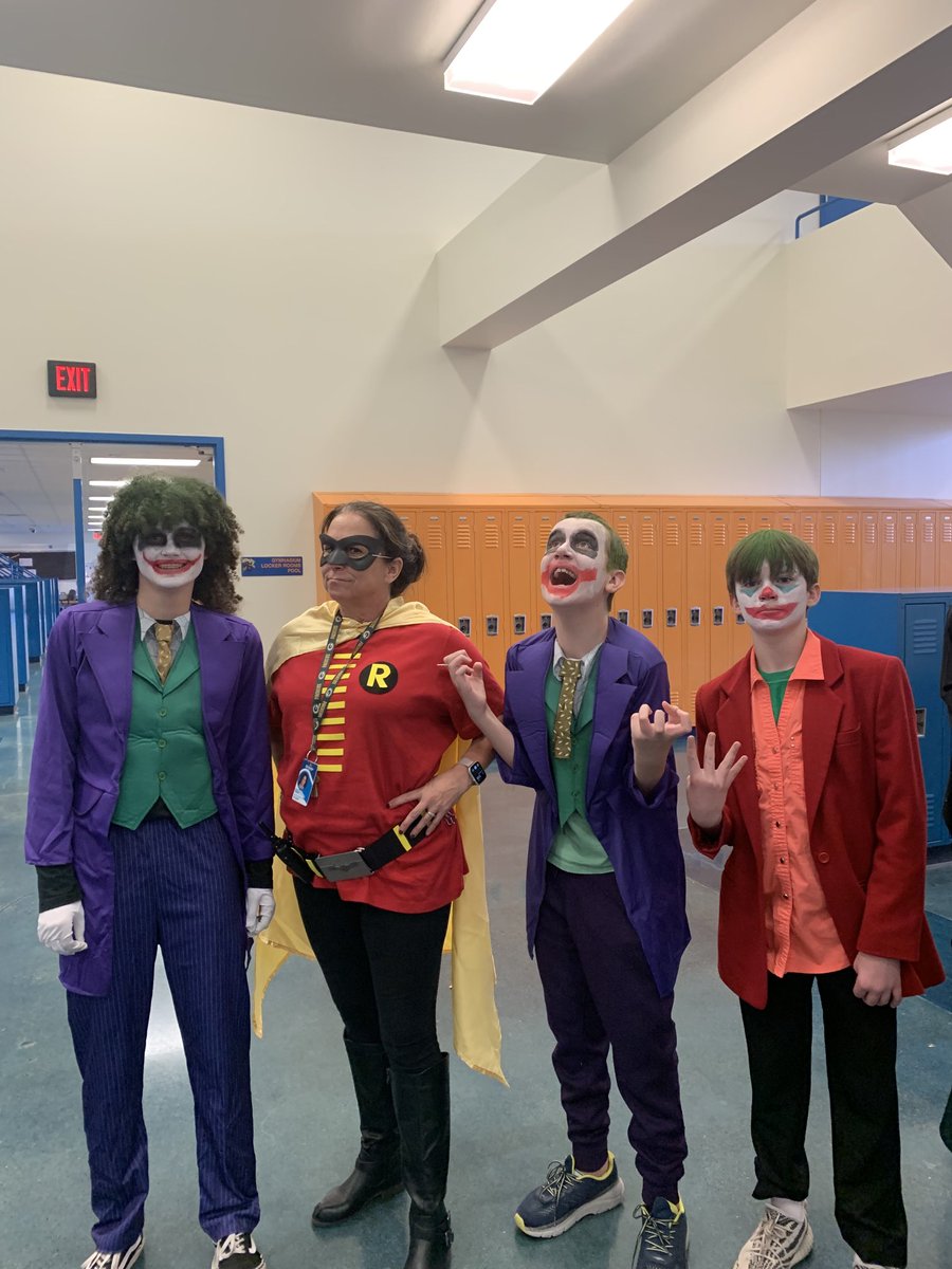 trapperthrives's tweet photo. Final student contestant! Great costumes and fun! Mr Fogarty was a good sport and let staff dress him like Shrek! ⁦@WCreekwildcats⁩ https://t.co/fYVL7CMZFq