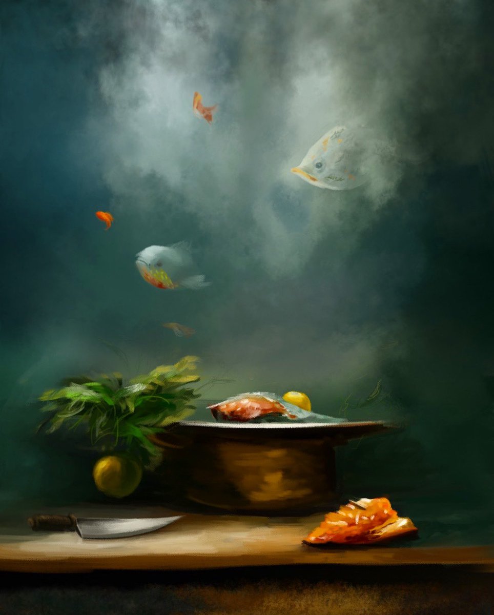 risingsoullove's tweet image. Happy Halloween 

Spirit #everyday #painting #cullinary #food #fish #digitalart #digitalartist #painting #art #surrealism #halloween #nftcommunity