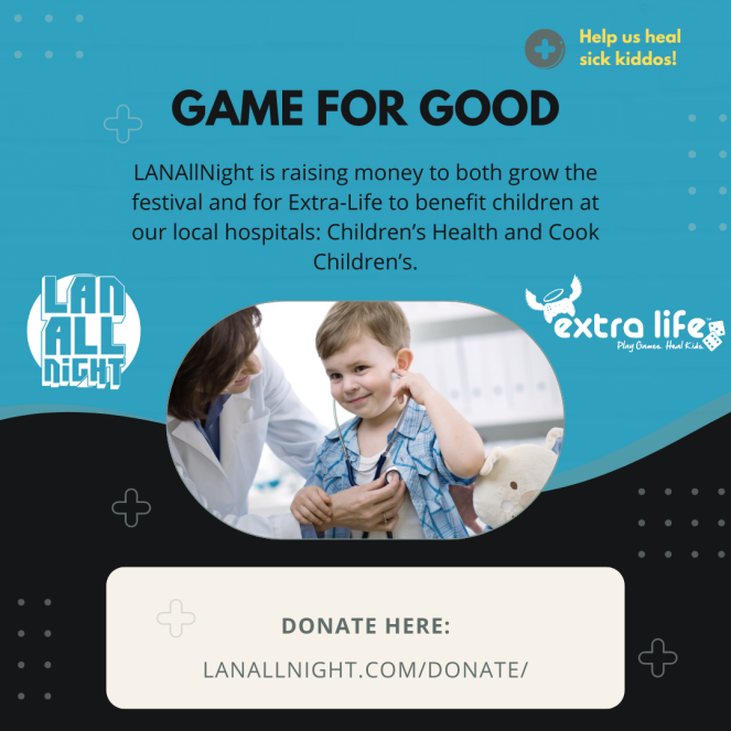 LANallNight's tweet photo. We're raising funds to help sick kiddos! Donate here: https://t.co/oeSbdHCkj6
#lanallnight #lanfest #lanparty #pcgamer #batlan #gaming #llama #extralife #fundraising #forthekids https://t.co/5ftCvBT7od