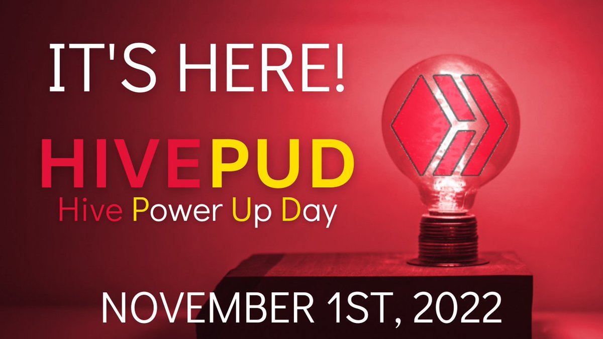Not yet Tuesday here, but elsewhere in the world #HivePUD (#Hive Power Up Day) for November 1st 2022 has arrived!  

peakd.com/hive-122221/@t…

$Hive #crypto #investment #cryptocurrency  #community #HPUD <a href="/VictoriaBSB/">Victoria Piedrahita</a> #HispanicHPUD <a href="/FionasFavourite/">Fiona</a> <a href="/hivephOfficial/">Hive Philippines</a> <a href="/FinanceLeo/">Leo Nguyen</a>