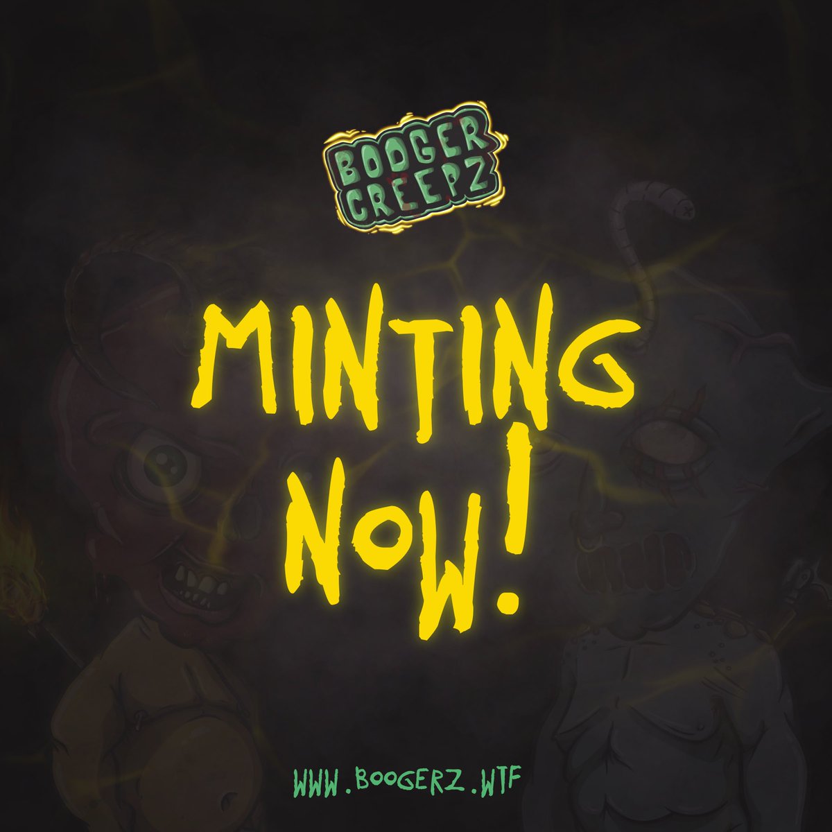 🎃 MINT IS LIVE 🎃

Mint on: boogerz.wtf

Happy Halloween frens 🧟‍♂️