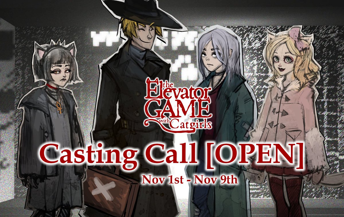 [PAID] OPEN CASTING CALL 🎙️ We're casting four voice acting roles for The Elevator Game with Catgirls, our horror visual novel with point-and-click elements. Auditioning info: bit.ly/3FGndTc RTs appreciated!💖 #castingcall #voiceacting #vnlink