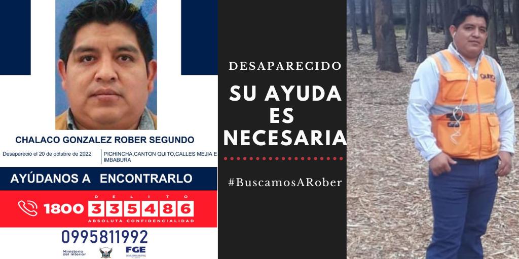 chambaklever's tweet photo. #BuscamosARober Necesitamos saber ¿qué pasó con Rober? Su familia lo está buscando. Queremos más respuestas y celeridad @PoliciaEcuador 
@FiscaliaEcuador
#FiscalíaEc
#PoliciaNacional
#GuillermoLasso https://t.co/BI18yy4Uz3