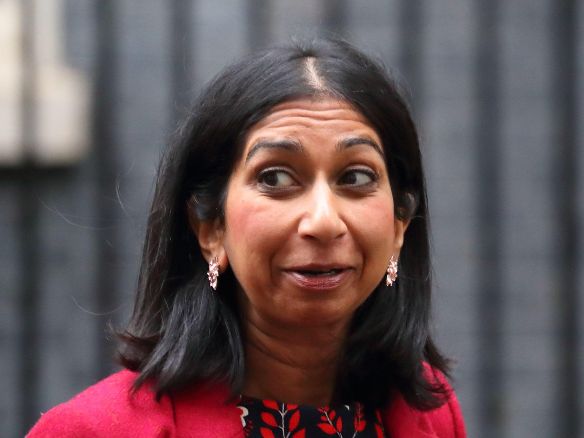 LBC's tweet photo. As Suella Braverman defends her actions over migration and security and tells critics wanting her gone 'let them try', @DarrenAdam asks: what will it take for her to lose her job? https://t.co/ouUb0czcSO