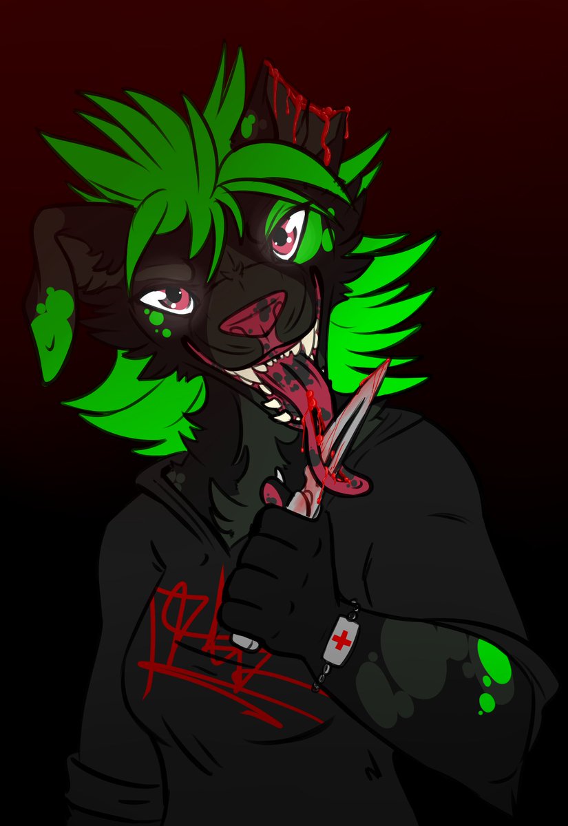 Archivist_Kayl's tweet photo. tw// tongue wounds/blood
Goretober day 18- Tongue  
(skipped 17, its eh tbh)

This one is techanclly a redraw, the second is the first made in 2017

#furryart #furryartwork https://t.co/nlCAgSp4xi