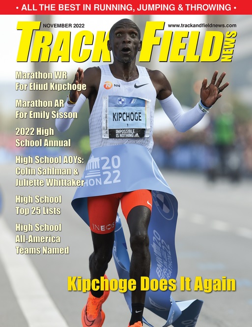 .@EliudKipchoge gets the cover of @tandfn for November. Subscribe here: trackandfieldnews.com/subscribe/?utm…