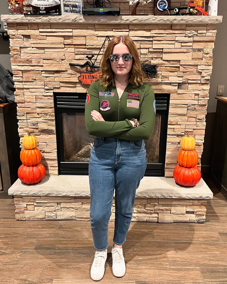 jetairgroup's tweet photo. Spooky season has come to end! Might as well feature the employees Doug and Autumn who had dressed up today! #itsthegreatpumpkincharliebrown #TopGunMaverick #spookyseason #planespooky https://t.co/H9rQQuyqhA
