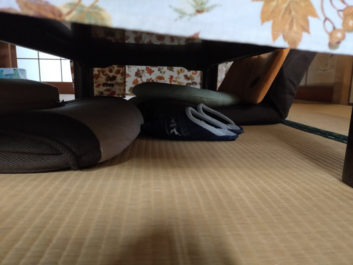 長テーブルの下にありました。
お行儀わるっ💦 https://t.co/EjqoGv0wAK